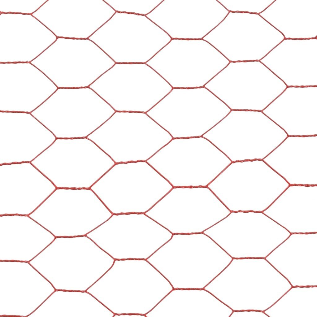 vidaXL stiepļu žogs, tērauds ar PVC pārklājumu, 25x1,2 m, sarkans цена и информация | Žogi un piederumi | 220.lv