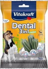 Лакомства для собак Vitakraft Dental 3in1, 120 г цена и информация | Лакомства для собак | 220.lv