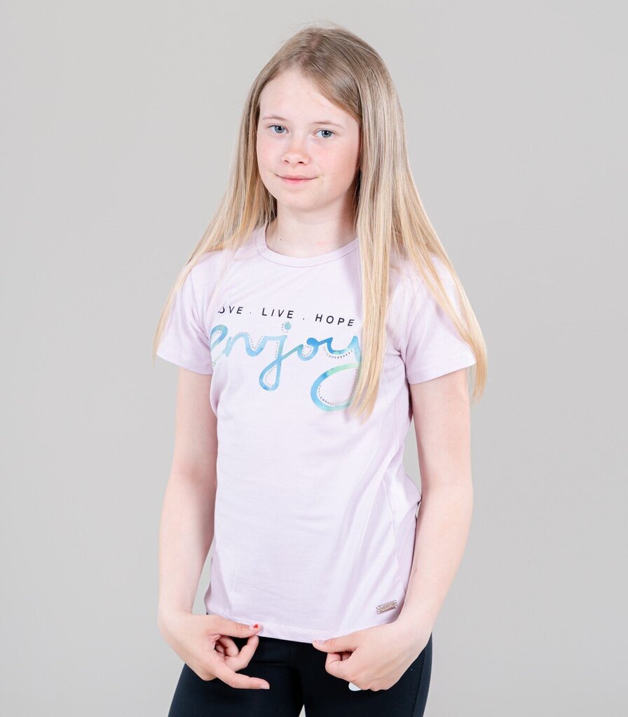 Bērnu T-krekls 208394 03, rozā 208394*03-164 cena un informācija | Krekli, bodiji, blūzes meitenēm | 220.lv