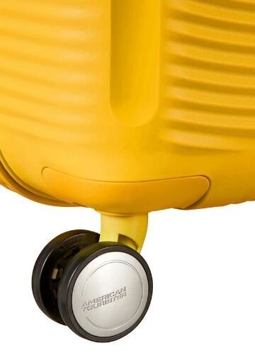 Rokas bagāža, American Tourister Soundbox Spinner Expandable, 55 cm, dzeltens cena un informācija | Koferi, ceļojumu somas | 220.lv