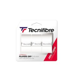 Обмотки для теннисной ракетки Tecnifibre Players Dry 3 шт. белые цена и информация | Товары для большого тенниса | 220.lv