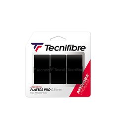 Обмотки для теннисной ракетки Tecnifibre Players Dry 3 шт. черные цена и информация | Товары для большого тенниса | 220.lv