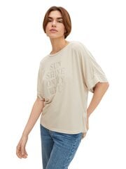 Женская футболка Tom Tailor 1031199*29517, бежевый цвет, 4065308467135 цена и информация | Футболка женская | 220.lv