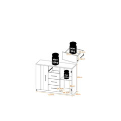 Комод BONO K2D4SZ, белый цена и информация | Комоды | 220.lv