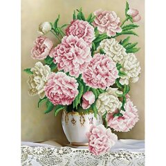 Dimantu mozaīka Carnation Bouquet 60x45 cm cena un informācija | Dimantu mozaīkas | 220.lv