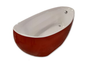 Отдельностоящая ванна GIANNA 170см красная, Клик-Клак + сифон, композит цена и информация | Ванны | 220.lv