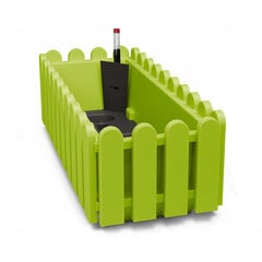 Ящик для цветов Landhaus с автополивом, 100x20x16,5 см в стиле кантри, зеленый цена и информация | Ящики для балкона | 220.lv