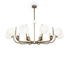 Griestu lampa Maytoni Modern kolekcija misiņa krāsā ar baltiem kupoliem &Oslash;116cm 10xE14 MOD109PL-10BS цена и информация | Потолочные светильники | 220.lv