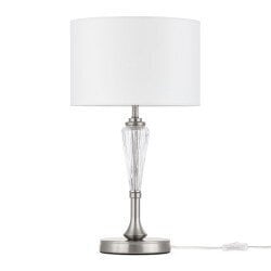 Galda lampa Maytoni Neoclassic niķeļa krāsā ar baltu abažūru MOD014TL-01N цена и информация | Galda lampas | 220.lv