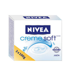 Набор мыла Nivea Creme Soft, 3x100 г цена и информация | Мыло | 220.lv