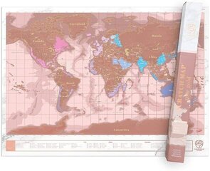 Скретч-карта мира, розовая цена и информация | Карты мира | 220.lv