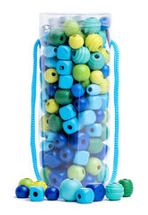 Набор деревянных бусин Beads in tube - turquoise цена и информация | Игрушки для девочек | 220.lv
