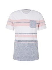 Tom Tailor vīriešu T-krekls 1031573*20000, balts/rozā 4065308669461 cena un informācija | Vīriešu T-krekli | 220.lv