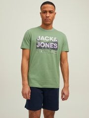 JACK & JONES vīriešu T-krekls 12210420*04, zaļš/bēšs 5715223256350 cena un informācija | Vīriešu T-krekli | 220.lv