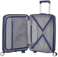 American Tourister rokas bagāža Soundbox Spinner Expandable 55 cm, zilā krāsā цена и информация | Чемоданы, дорожные сумки | 220.lv
