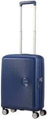 American Tourister rokas bagāža Soundbox Spinner Expandable 55 cm, zilā krāsā цена и информация | Чемоданы, дорожные сумки | 220.lv