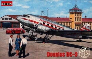 Līmējams modelis Roden 309 Douglas DC-3 1/144 cena un informācija | Līmējamie modeļi | 220.lv