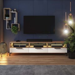 TV galdiņš Selsey Rikke 3D LED, brūns/balts цена и информация | Тумбы под телевизор | 220.lv