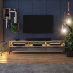ТВ столик Selsey Rikke 3D LED, коричневый/серый цена и информация | Тумбы под телевизор | 220.lv