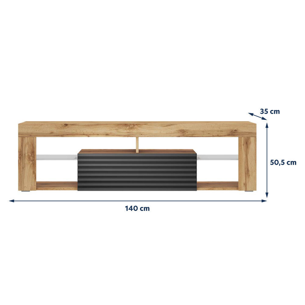 TV galdiņš Selsey Bianko 3D, brūns/melns цена и информация | TV galdiņi | 220.lv