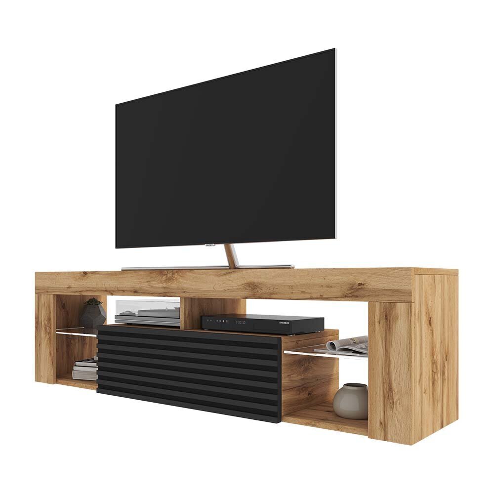 TV galdiņš Selsey Bianko 3D, brūns/melns cena un informācija | TV galdiņi | 220.lv