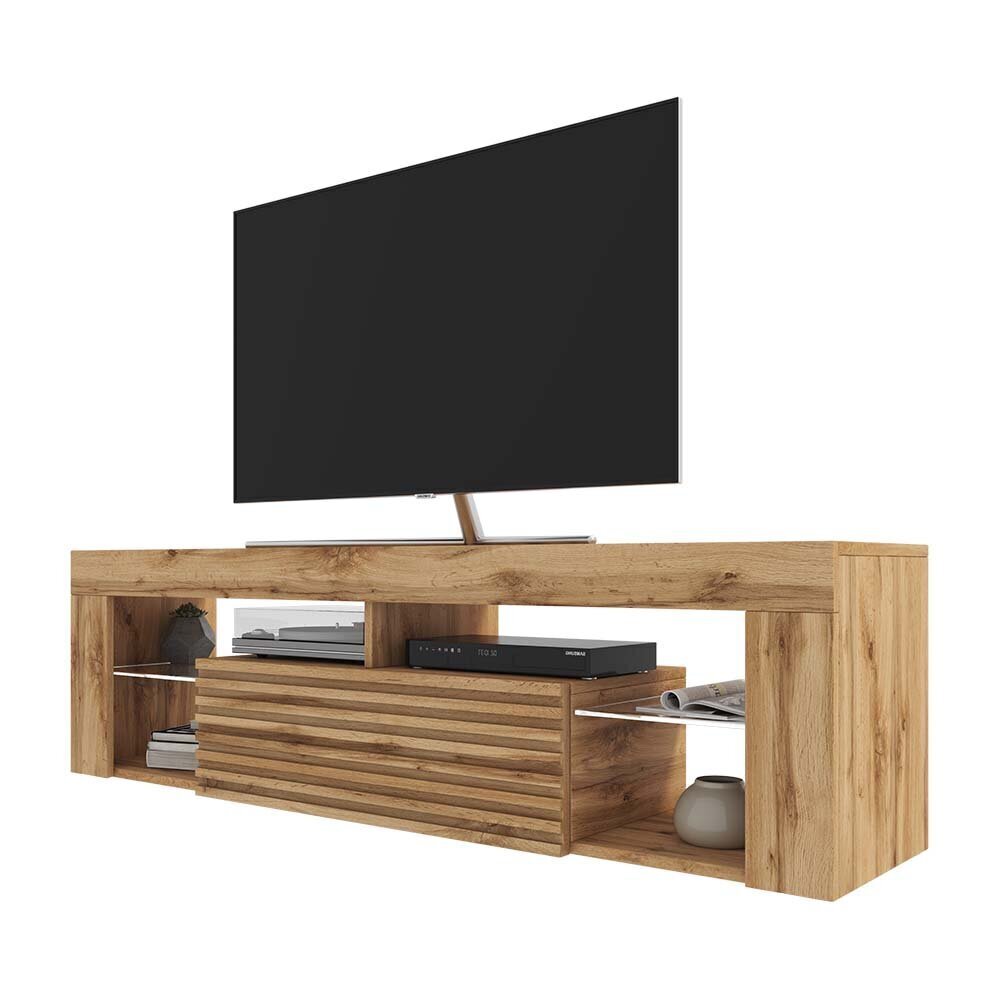 TV galdiņš Selsey Bianko 3D, brūns cena un informācija | TV galdiņi | 220.lv