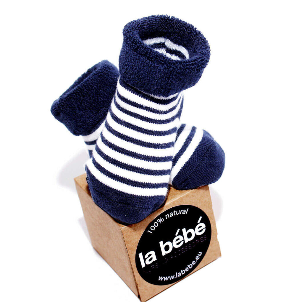 La bebe™ Natural Eco Cotton Baby Socks Art. 134613 Beige-Grey Dabīgas kokvilnas mazuļu zeķītes/zekes [made in Estonia] 134613BS40107 цена и информация | Zeķubikses | 220.lv