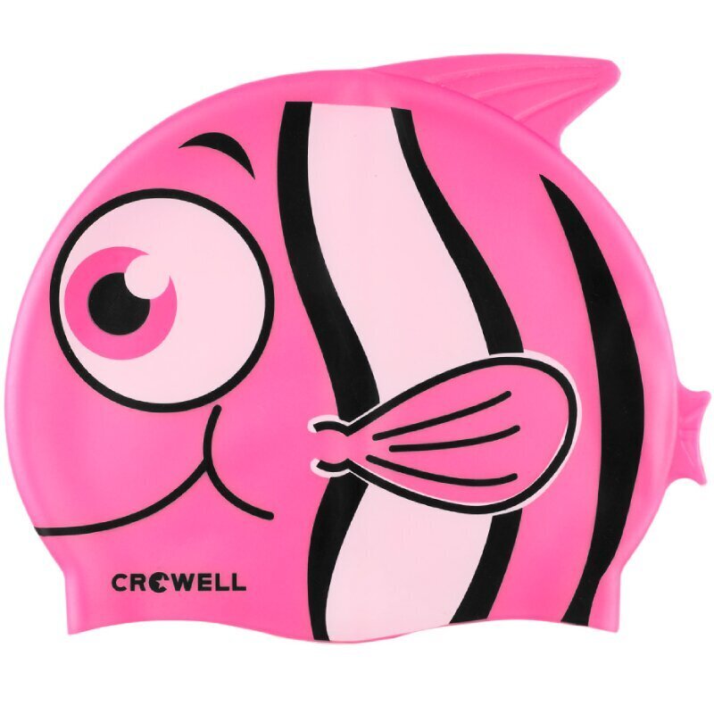 Peldcepure Silikons Bērniem Crowell Nemo Jr, rozā цена и информация | Peldcepures | 220.lv