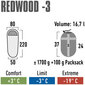 Guļammaiss High Peak Redwood 3 220 x 80 x 50 cm cena un informācija | Guļammaisi | 220.lv
