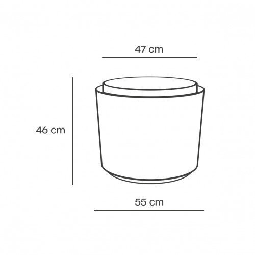 Balkona puķu pods ar pašlaistīšanas sistēmu, 60 l, 55x55 cm, Berberis 55 antracīts/zaļš цена и информация | Balkona kastes | 220.lv