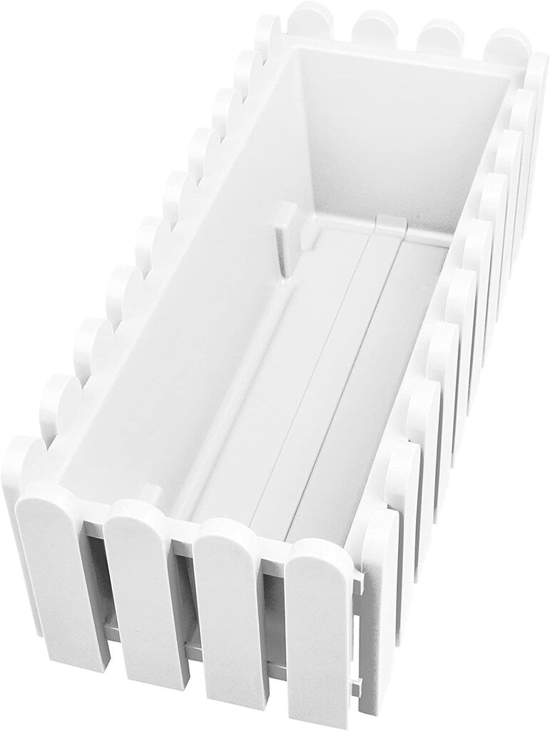 Ziedu kaste Landhaus ar automātisko laistīšanu, 50x20x16,5 cm, lauku stilā, balta cena un informācija | Balkona kastes | 220.lv