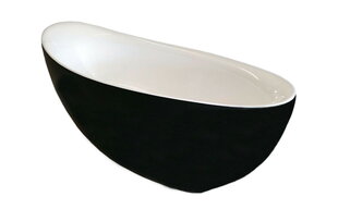 Отдельностоящая ванна Gianna 185см черная, Клик-Клак + сифон, композит цена и информация | Ванночки | 220.lv