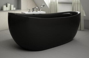 Отдельностоящая ванна Gianna 185см черная, Клик-Клак + сифон, композит цена и информация | Для ванны | 220.lv