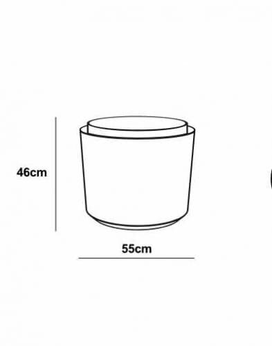 Balkona puķu pods ar pašlaistīšanas sistēmu, 60 l, 55x55 cm, Berberis 55 pelēks/bēšs cena un informācija | Balkona kastes | 220.lv