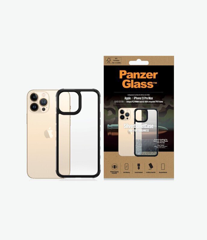 PanzerGlass SilverBullet Case, piemērots iPhone 13 Pro Max, caurspīdīgs cena un informācija | Telefonu vāciņi, maciņi | 220.lv