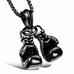 Чёрная подвеска боксёрские перчатки с цепочкой цена и информация | Мужские украшения | 220.lv