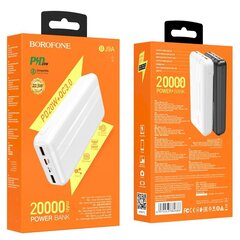 Borofone BJ9A URANUS power banka 20000 mAh / 2 x USB balta цена и информация | Зарядные устройства Power bank | 220.lv