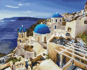 Dimantu mozaīka Santorini blue 52x42 cm cena un informācija | Dimantu mozaīkas | 220.lv