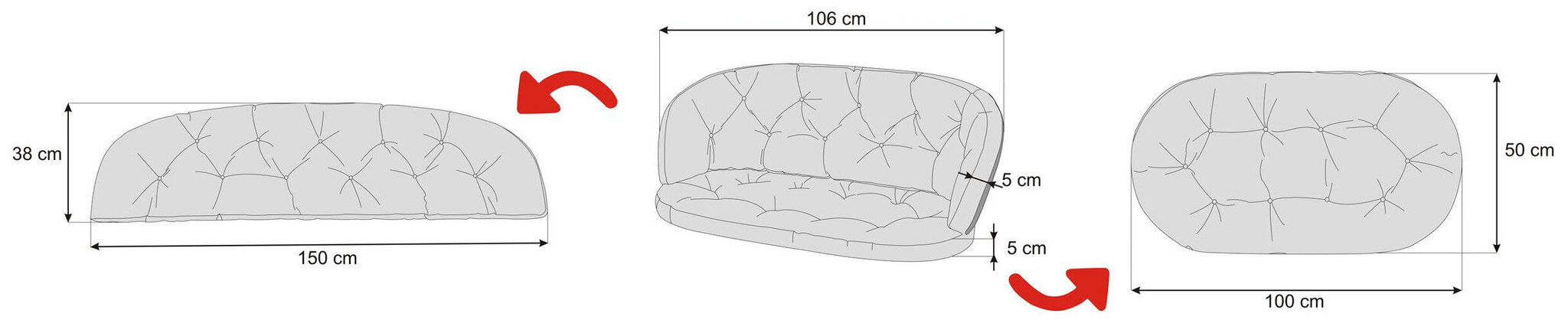 Spilvens dīvānam Hobbygarden Amanda Prestige 3D 100x50 cm, zaļš cena un informācija | Krēslu paliktņi | 220.lv