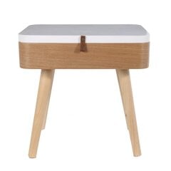 Прямоугольный ночной столик / ящик для хранения на деревянных ножках 57,5см, белый цена и информация | Журнальные столики | 220.lv