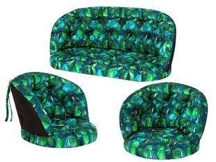 3-ju spilvenu komplekts Hobbygarden Amanda Prestige 1+2 3D, zaļš cena un informācija | Krēslu paliktņi | 220.lv