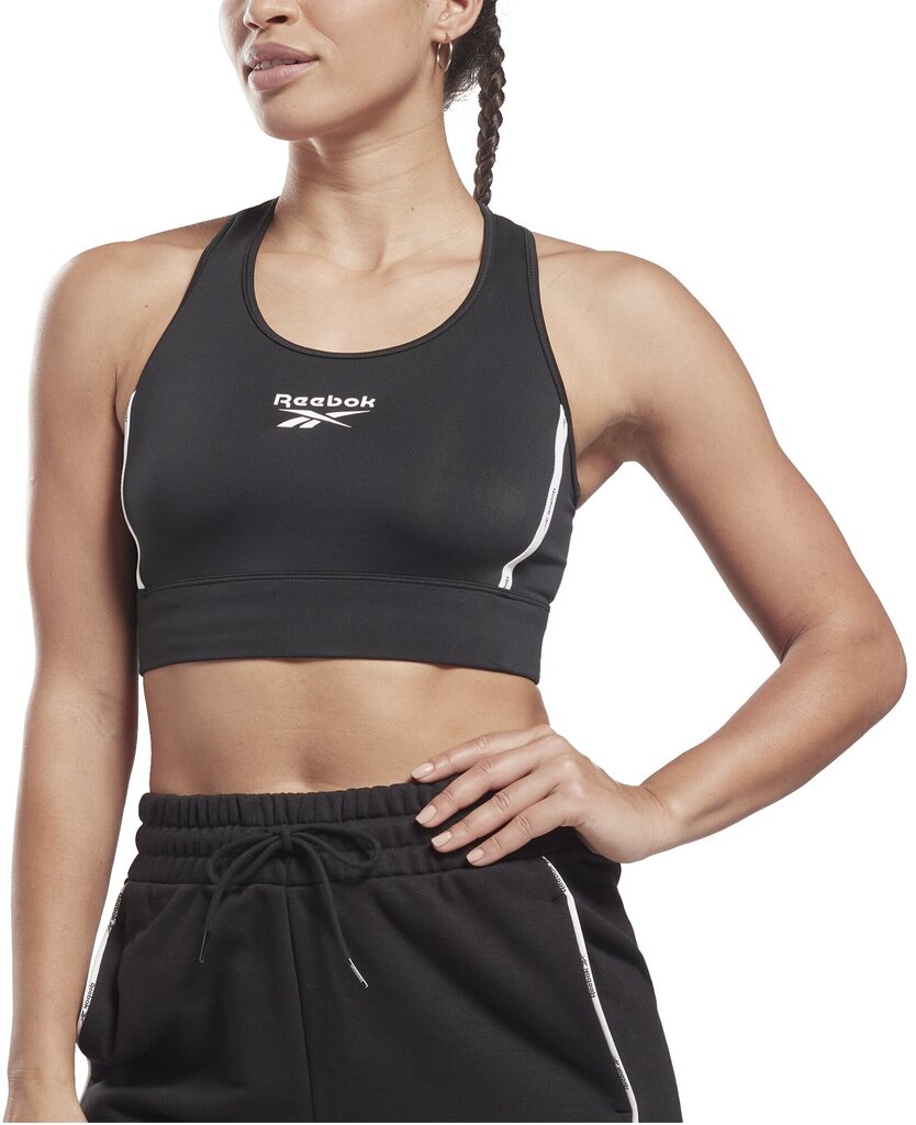 Reebok Sporta Krūšturis Piping Pack Bralett Black HD2818 HD2818/M cena un informācija | Sporta apģērbs sievietēm | 220.lv