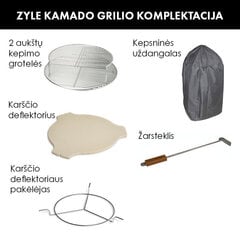 Grils Zyle Kamado, ZY24GYSET, ar piederumiem, 62 cm cena un informācija | Grili | 220.lv