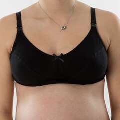 La Bebe™ Lingerie Basic Bio Cotton Art.67354 Black grūtnieču/barošanas krūšturis ar mīksto atpogājamu bļodiņu un stabilu krūšu atbalstu cena un informācija | Preces zīdaiņu barošanai | 220.lv