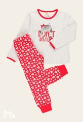 Boboli bērnu pidžama 62B504*8072, gaiši pelēka/sarkana 8445470027218 цена и информация | Пижамы, халаты для девочек | 220.lv