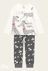 Детская пижама Boboli 63B501*1111, белая/серая 8445470028468 цена и информация | Пижамы, халаты для девочек | 220.lv