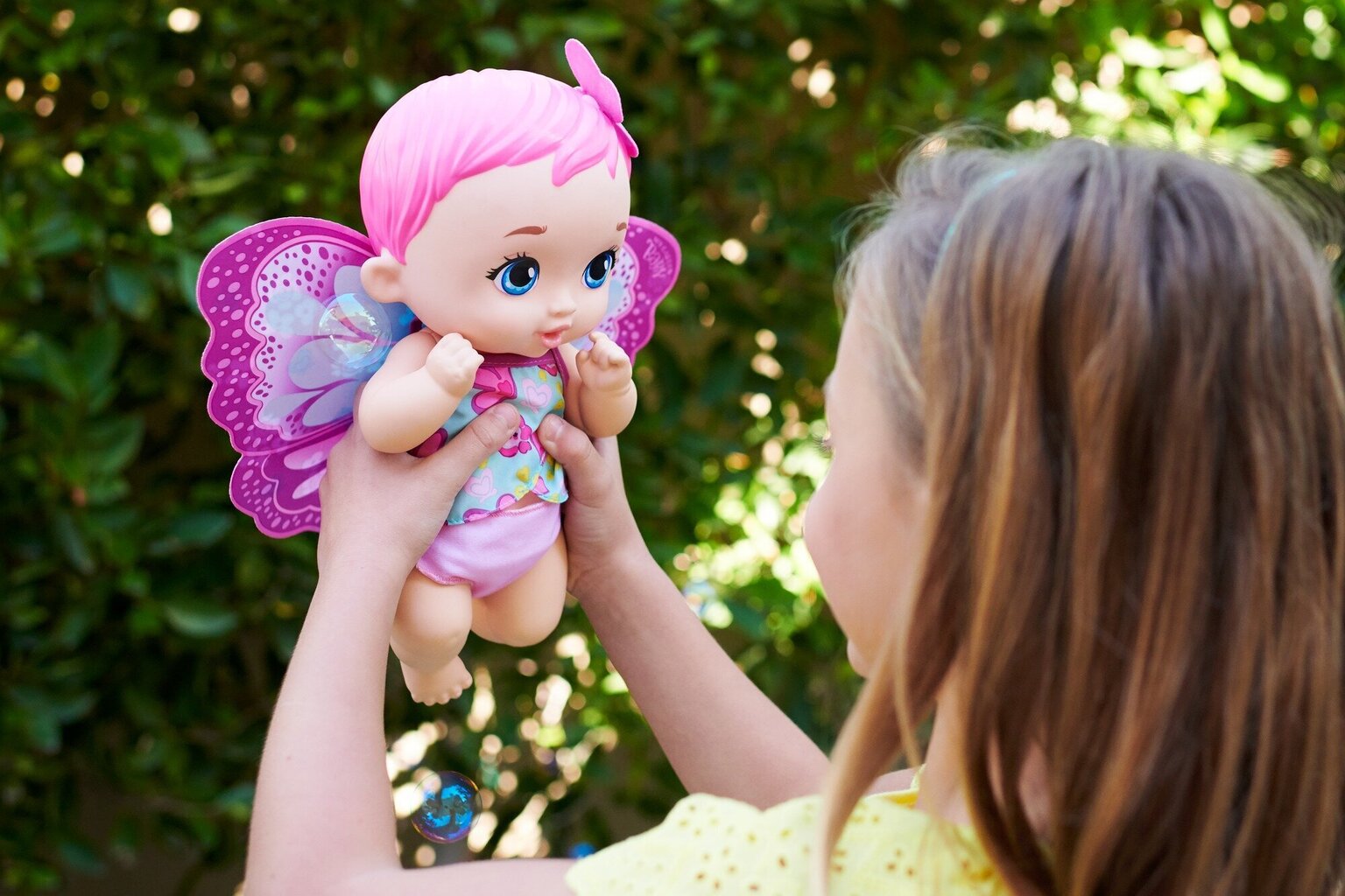 Tauriņš-zīdainis ar autiņbiksītēm My Garden Baby® - rozā GYP10 cena un informācija | Rotaļlietas meitenēm | 220.lv
