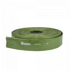 Plakanā ūdens šļūtene Bradas AGRO-FLAT PVC, W.P.6 / B.P.18 Bar, 1 1/2"- 100m, Green цена и информация | Оборудование для полива | 220.lv