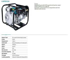 Четырехтактный бензонасос LEO LGP20-2H цена и информация | Насосы для чистой воды | 220.lv