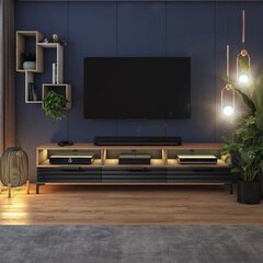 TV galdiņš Selsey Rikke 3D LED, brūns/melns цена и информация | Тумбы под телевизор | 220.lv